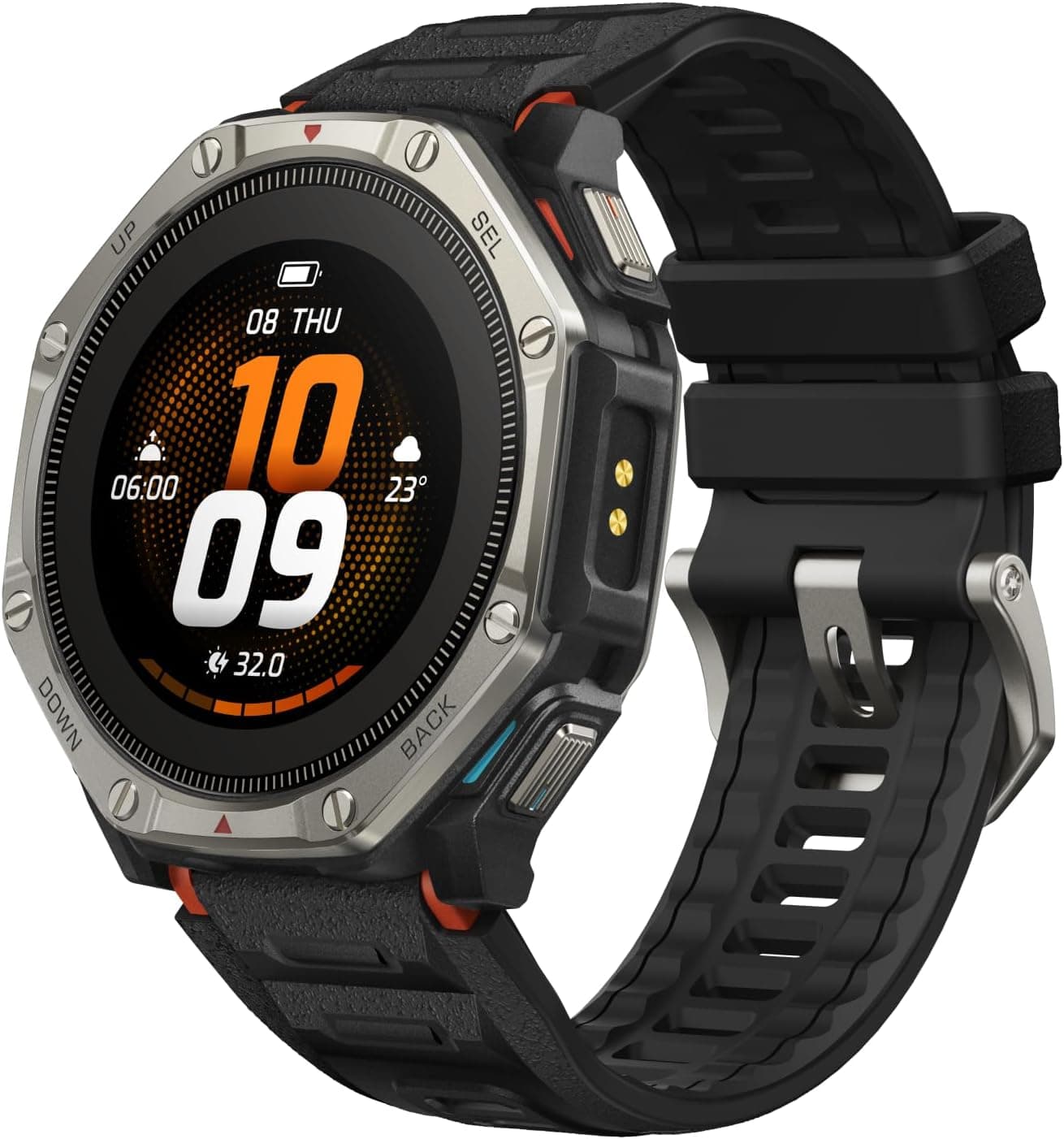 Amazfit T-Rex Dual A2570, 51mm, Black Silicone Band