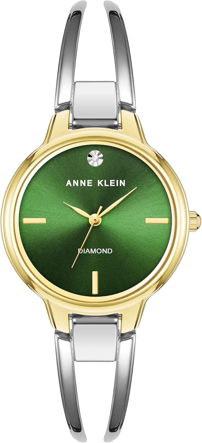 Anne Klein LK192 AK-2627LGTT, 37mm, Green Dial, Gold Stainless Steel Bracelet