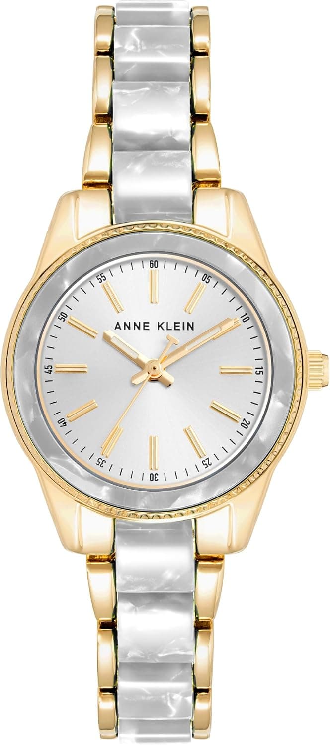 Anne Klein LK176 AK-3212GPWT, 36mm, White Dial, White Metal Bracelet