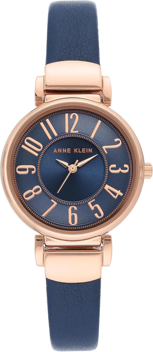 Anne Klein AK-2156NVRG, 30mm, Blue Dial, Blue Leather Band