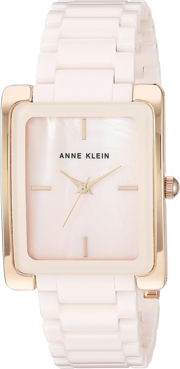 Anne Klein AK/2952LPRG, 28mm, Pink Dial, Pink Ceramic Bracelet