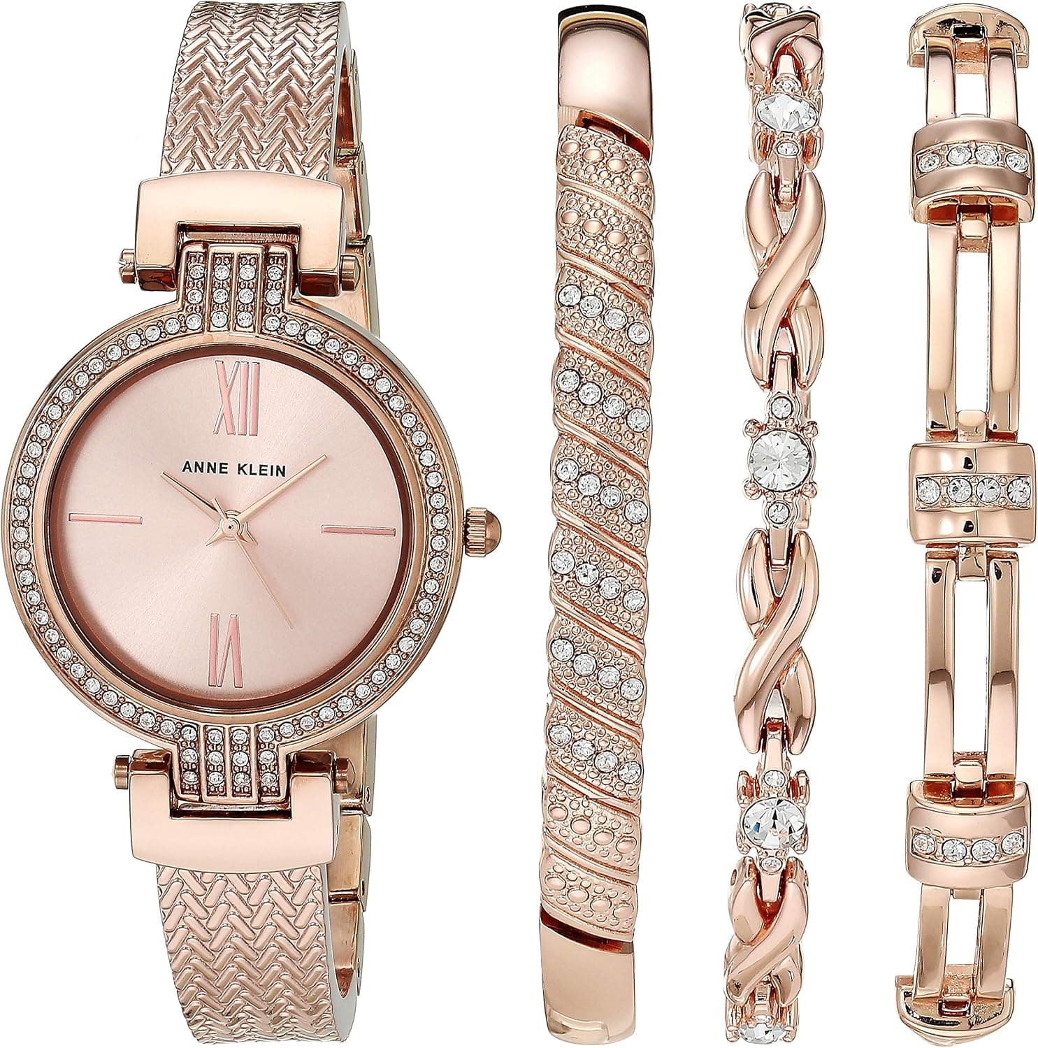 Anne Klein AK/3584RGST, 32mm, Rose Gold Dial, Rose Gold Metal Bracelet