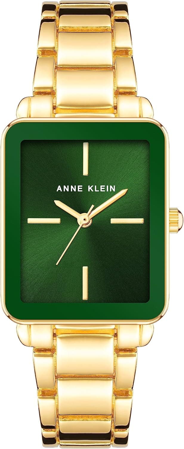 Anne Klein AK/3646GNGB, 26mm, Green Dial, Gold Metal Bracelet