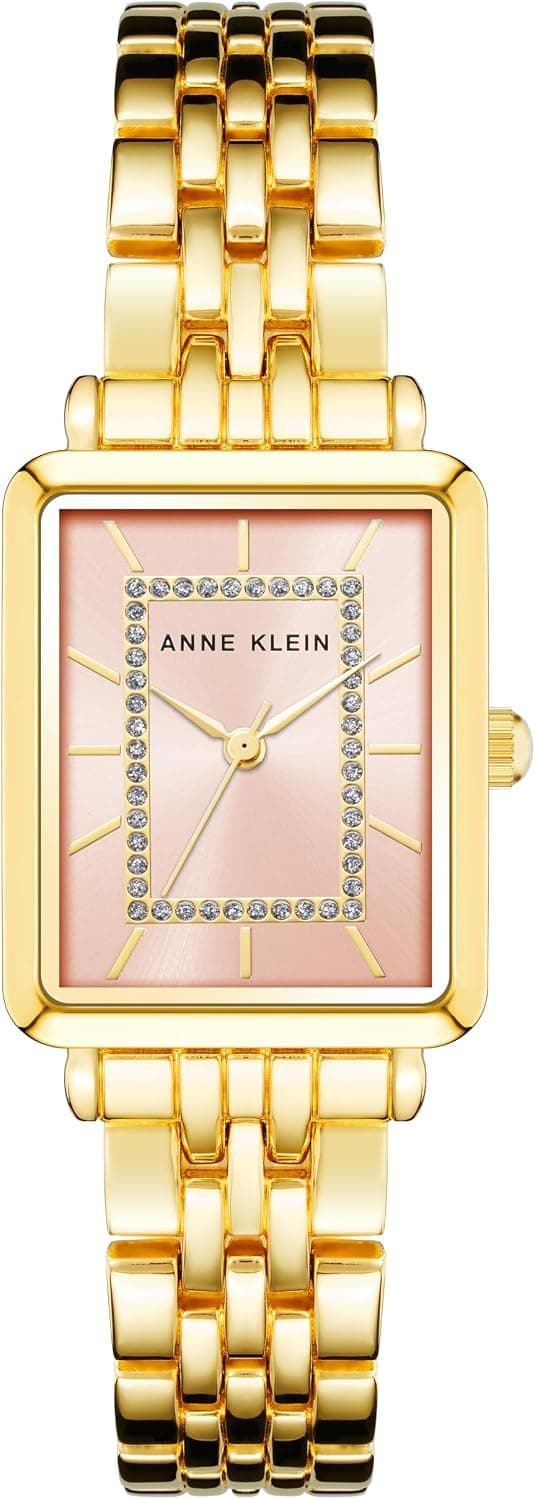 Anne Klein AK/3760PKGB, 24mm, Pink Dial, Gold Metal Bracelet