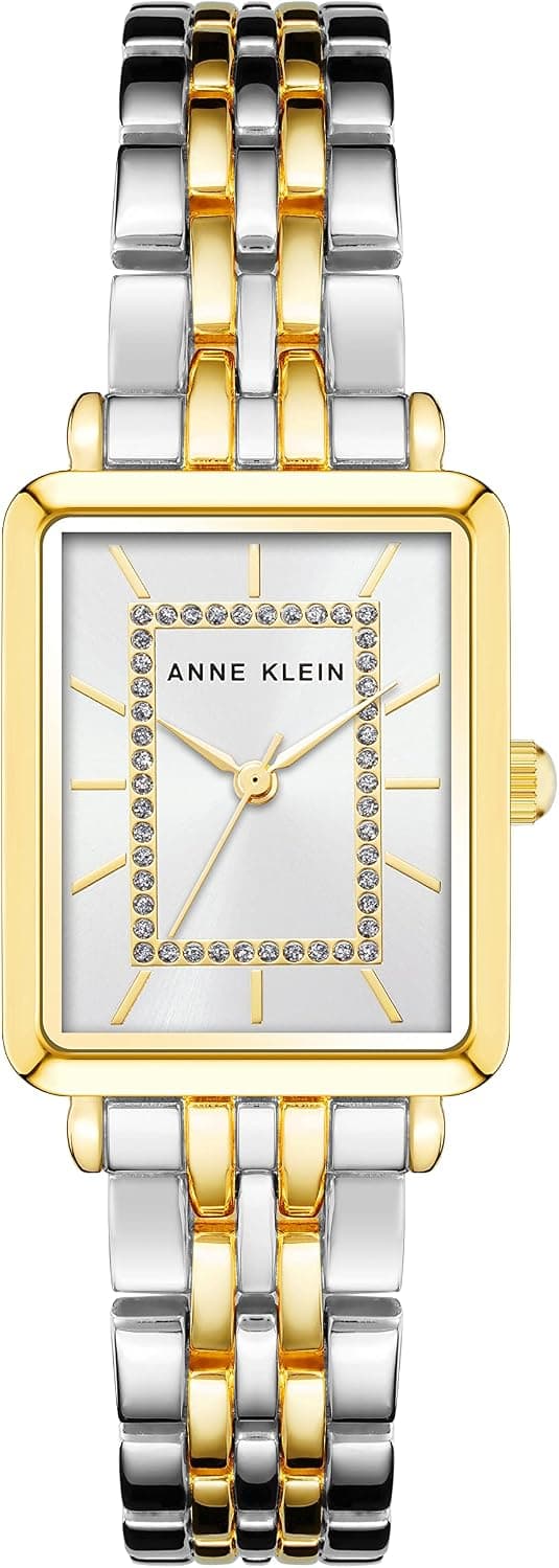 Anne Klein AK/3761SVTT, 24mm, Silver Dial, Silver Metal Bracelet
