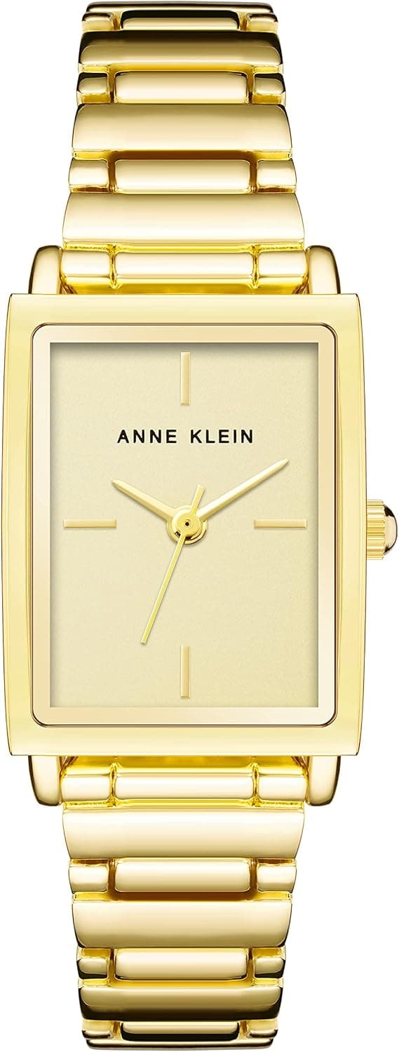 Anne Klein AK/3762CHGB, 21mm, Gold Dial, Gold Metal Bracelet