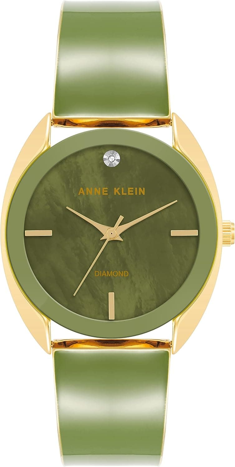 Anne Klein AK/4040GPGN, 34mm, Green Dial, Green Metal Bracelet