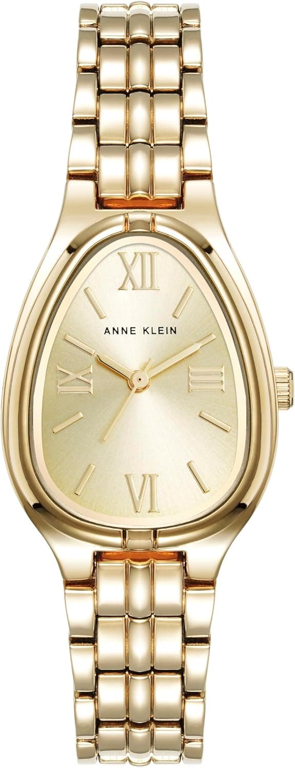 Anne Klein AK/5176CHGB, 36mm, Gold Dial, Gold Metal Bracelet