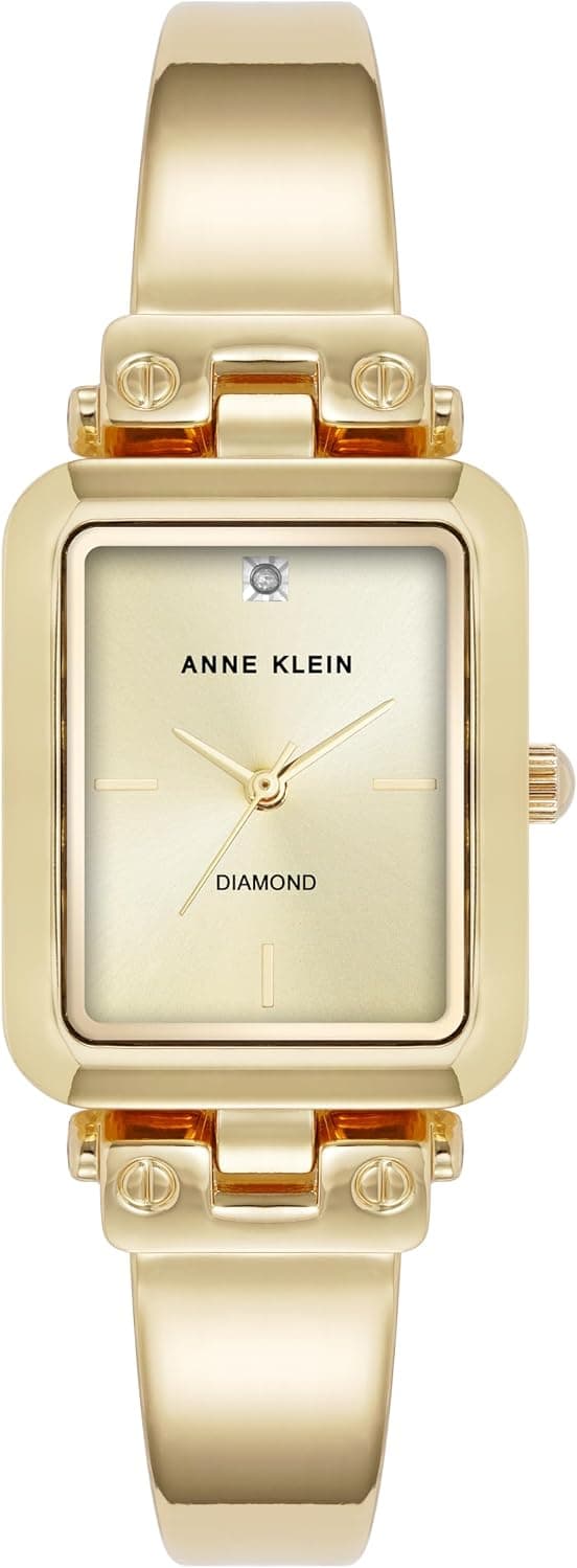 Anne Klein AK/5308CHGB, 22mm, Gold Dial, Gold Metal Bracelet