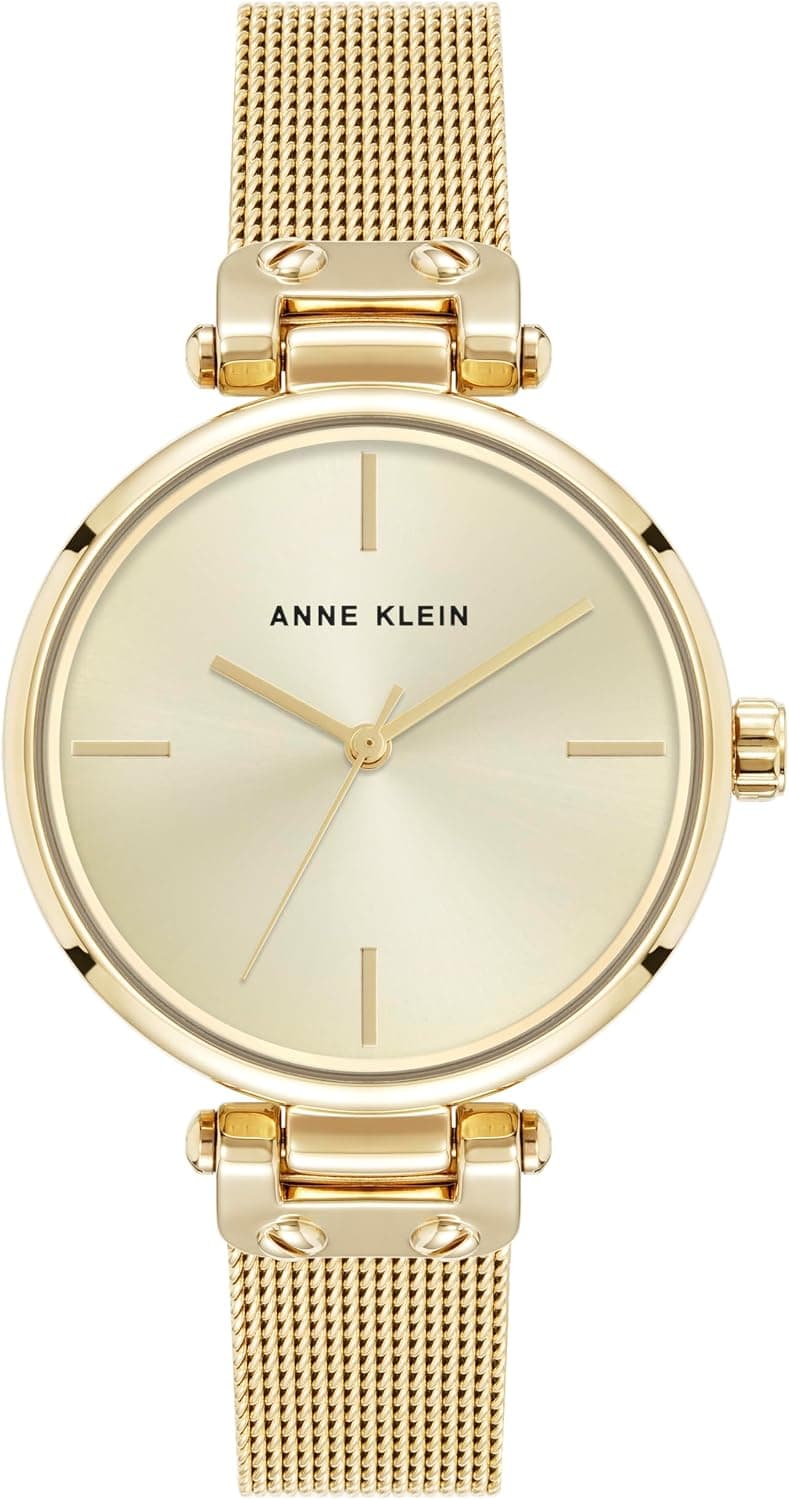 Anne Klein AK/5438CHGB, 34mm, Gold Dial, Gold Stainless Steel Bracelet