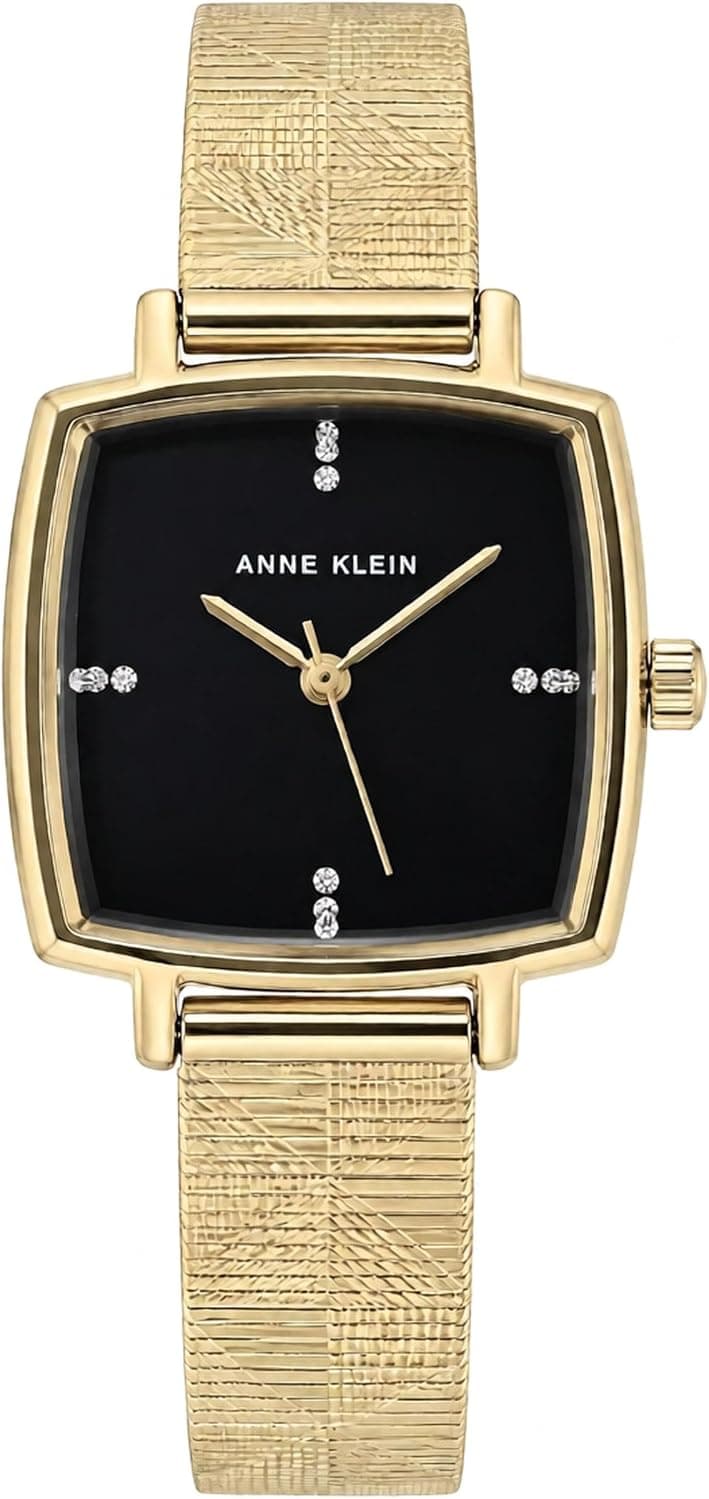 Anne Klein LK230 AK-5618BKGB, 34mm, Black Dial, Gold Stainless Steel Bracelet