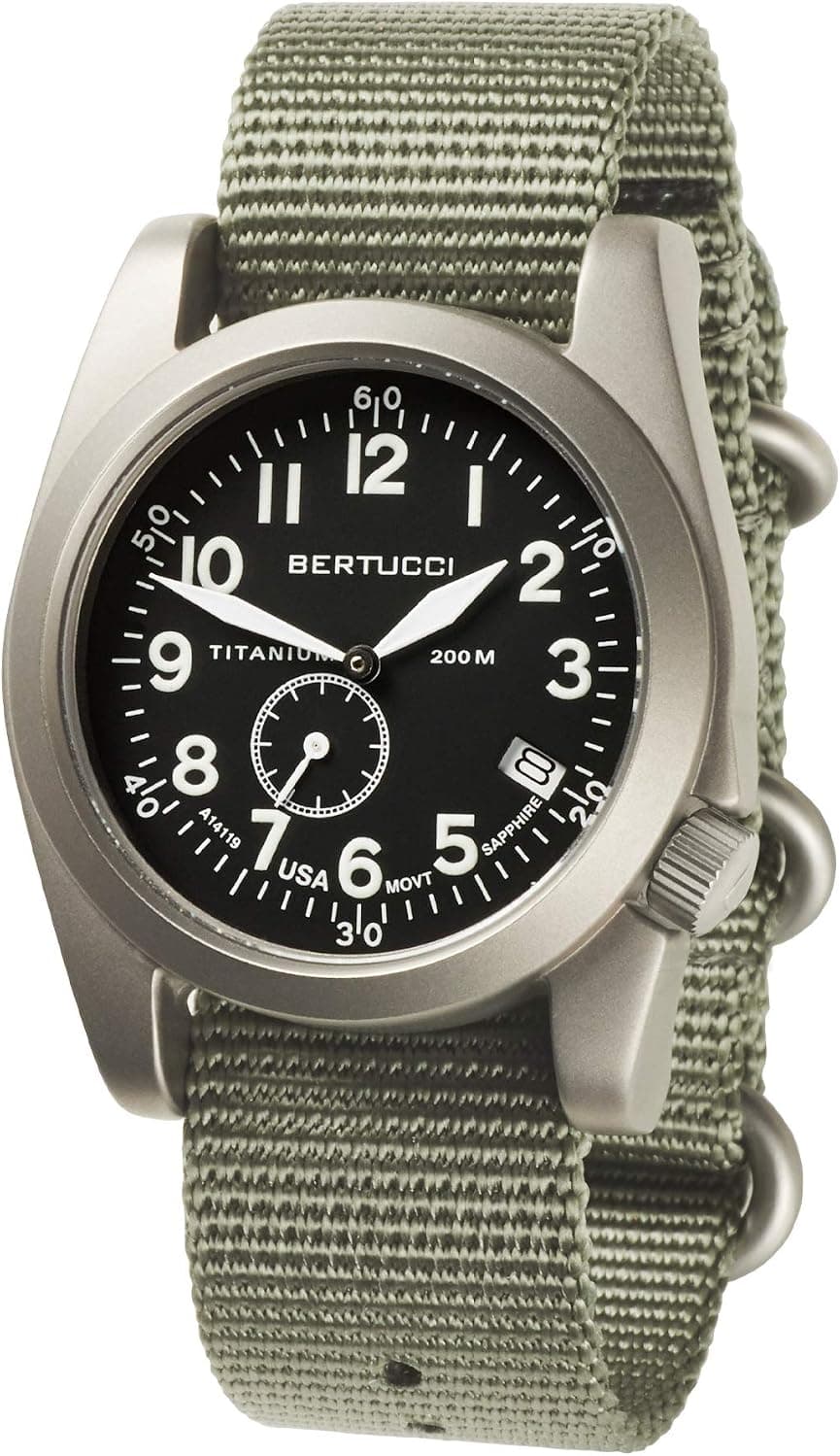 Bertucci Americana 13334, 42mm, Black Dial, Nylon Band