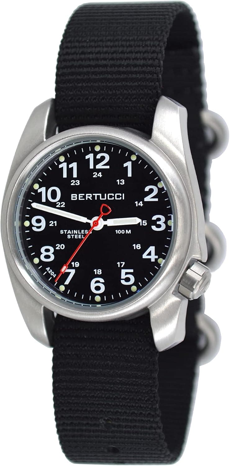 Bertucci A-1S 10004, 36mm, Black Dial, Black Nylon Band