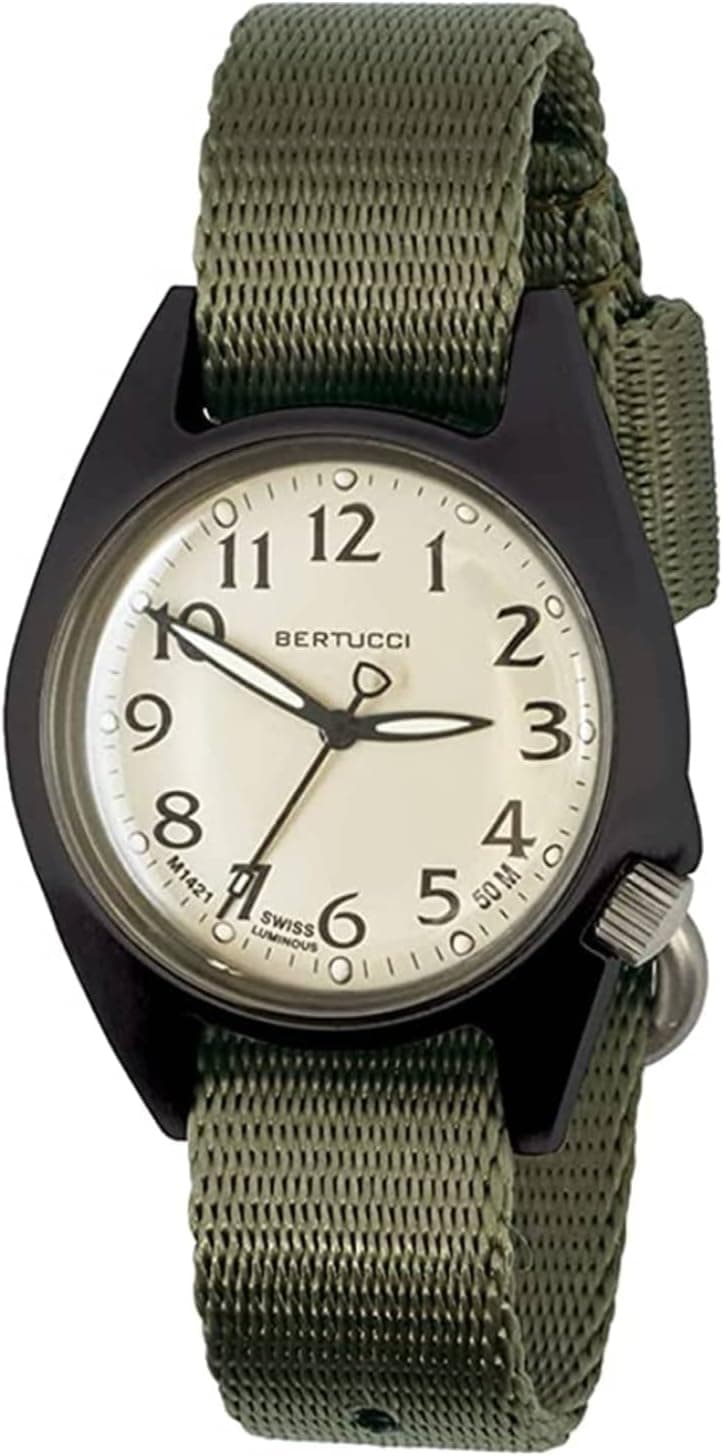 Bertucci 810058390882, 35mm, Sand Dial, Green Nylon Band