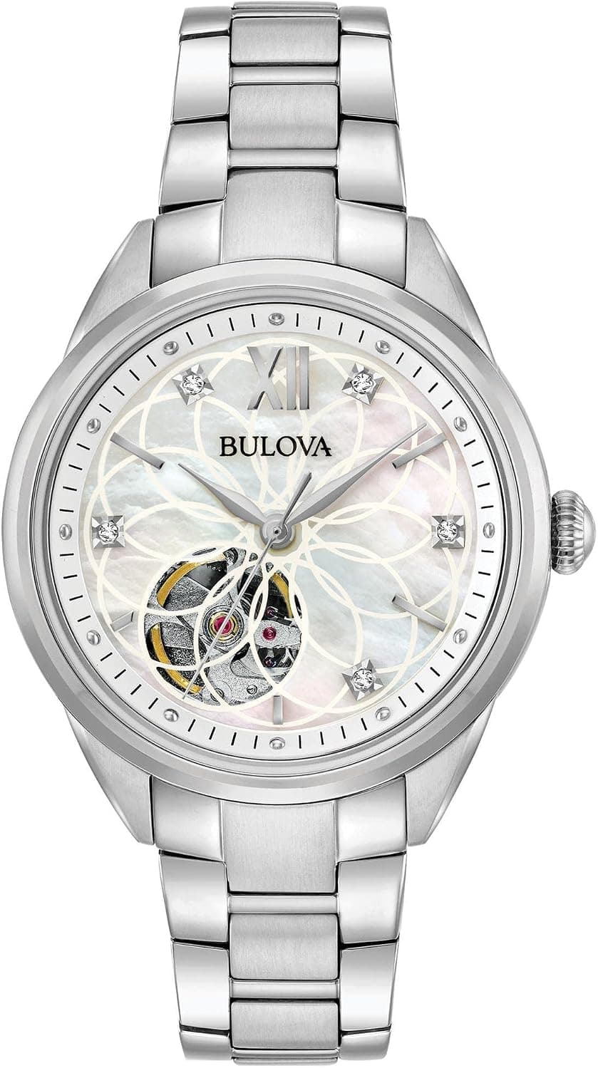 Bulova Classic 96P181, 34mm, White Dial, Silver Stainless Steel Bracelet