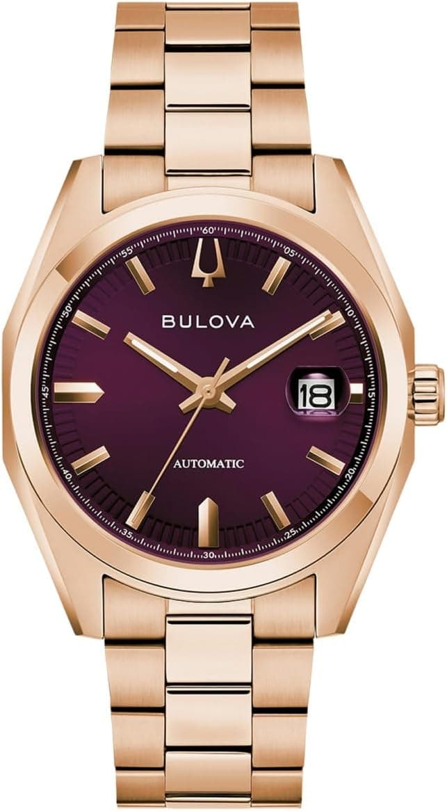 Bulova Classic Surveyor 39mm, Aubergine Dial Gold Metal