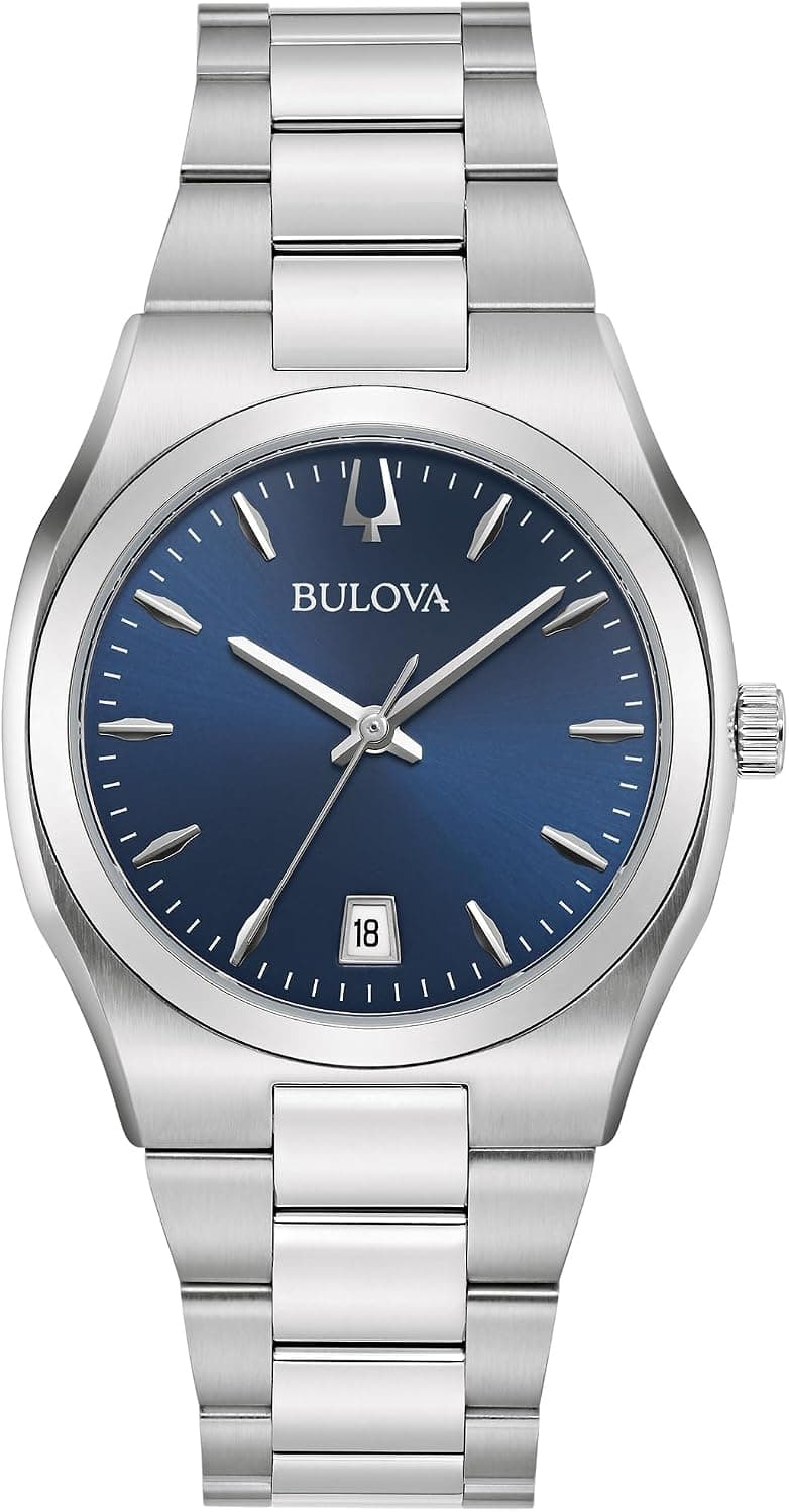 Bulova Classic Surveyor 34mm, Blue Dial Silver Stainless steel