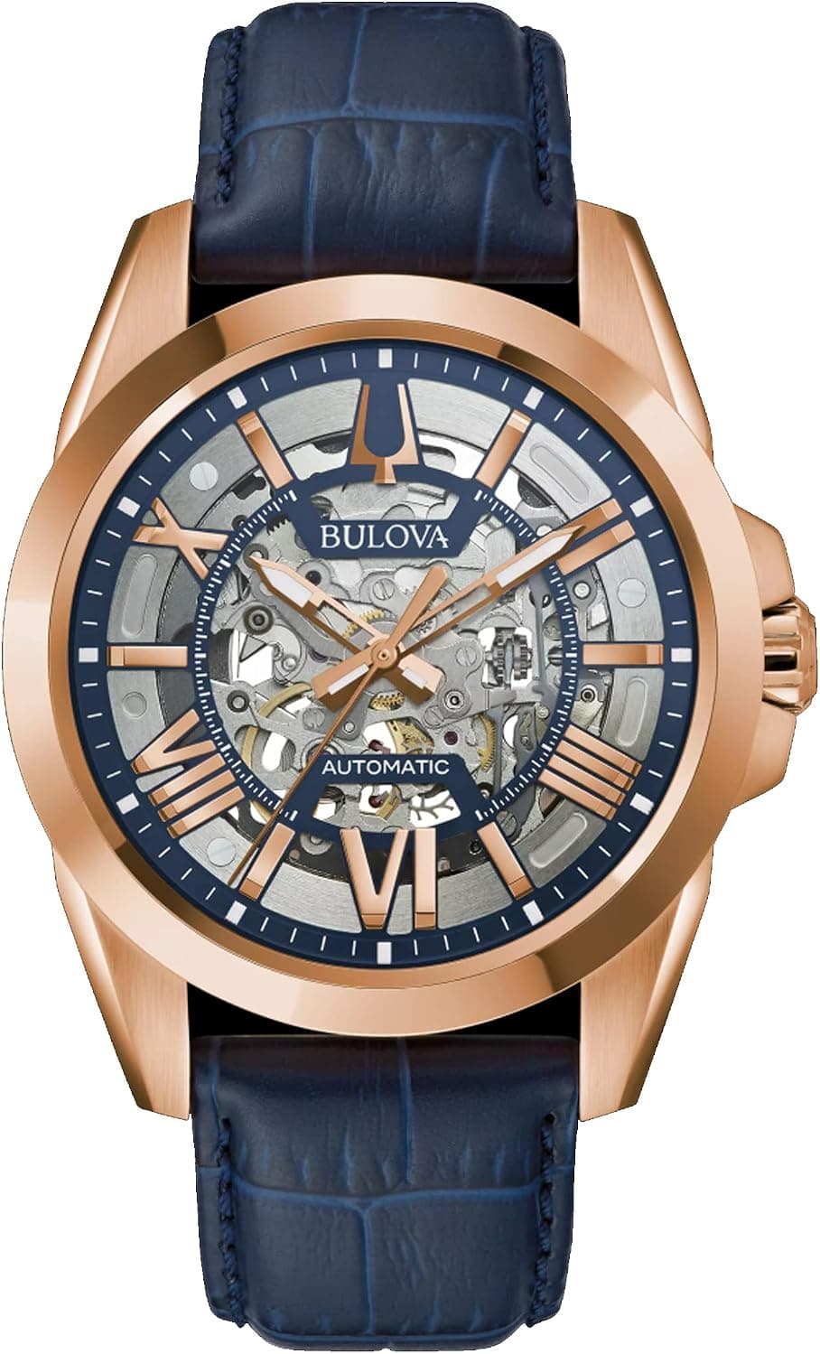 Bulova Classic Sutton 97A161, 43mm, Blue Dial, Blue Leather Band