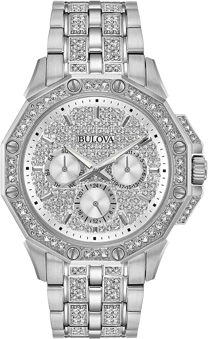 Bulova Crystal Octava 96C134, 42mm, Silver Dial, Silver Stainless Steel Bracelet