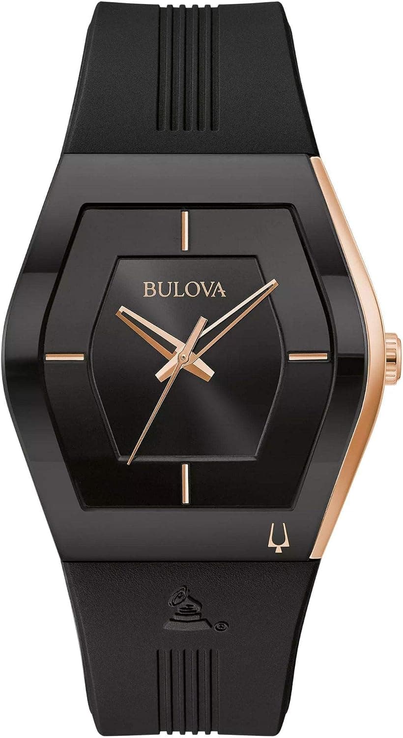 Bulova Latin Grammy Gemini 97A163, 40mm, Black Dial, Black Silicone Band