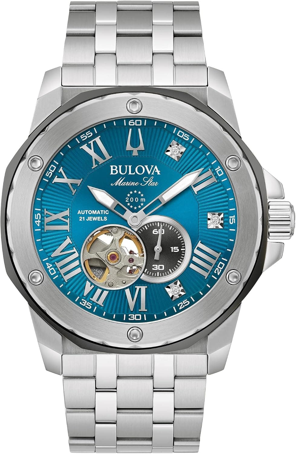 Bulova Marc Anthony 98D184, 45mm, Blue Dial, Silver Stainless Steel Bracelet