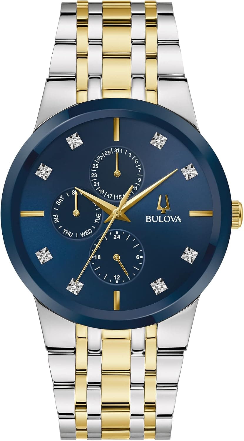Bulova Modern Diamond 40mm, Blue Dial Two Tone Stainless steel