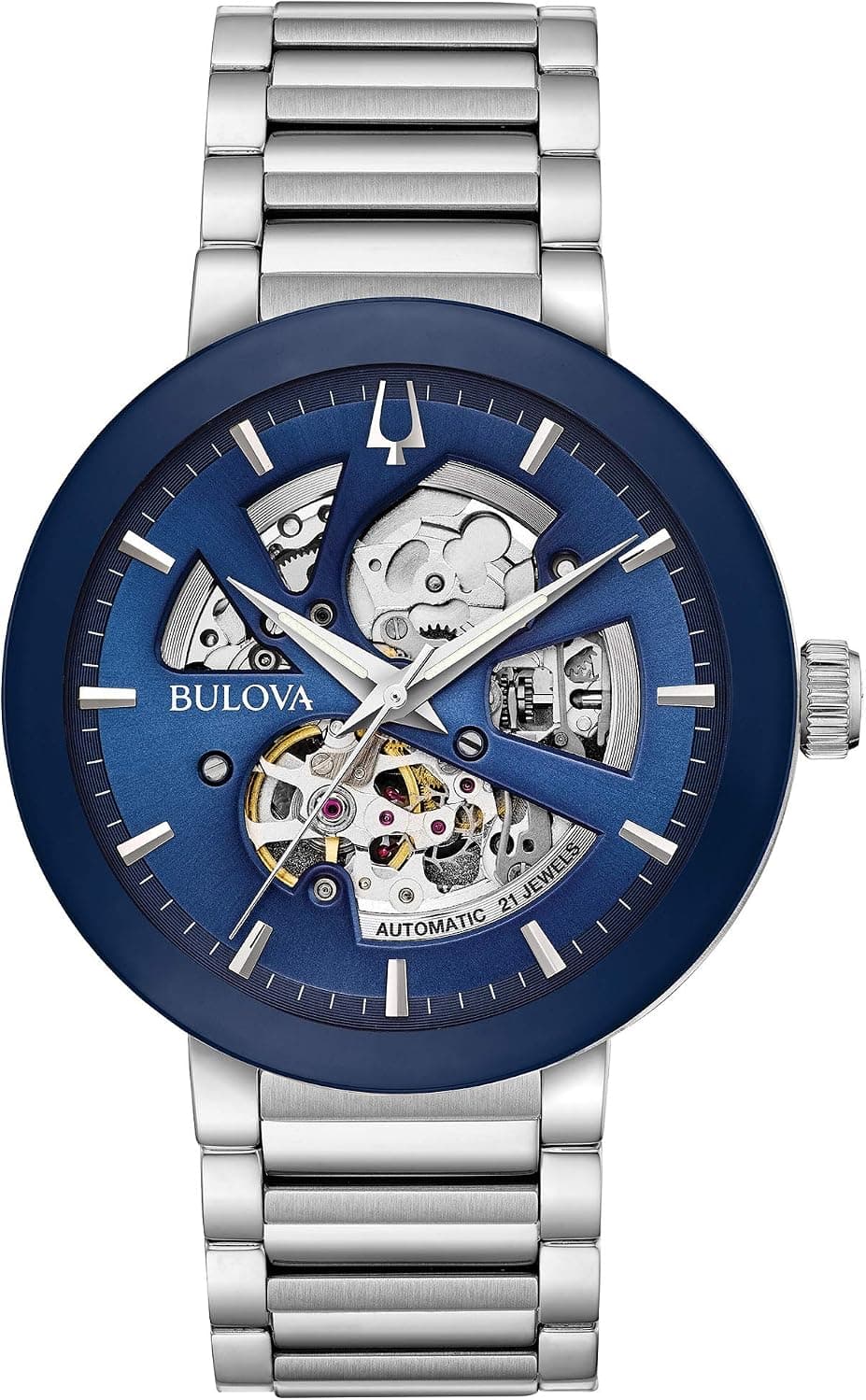 Bulova Modern Futuro 96A204, 42mm, Blue Dial, Black Stainless Steel Bracelet