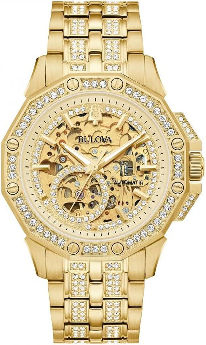 Bulova Octava 98A292, 42mm, Gold Dial, Gold Stainless Steel Bracelet