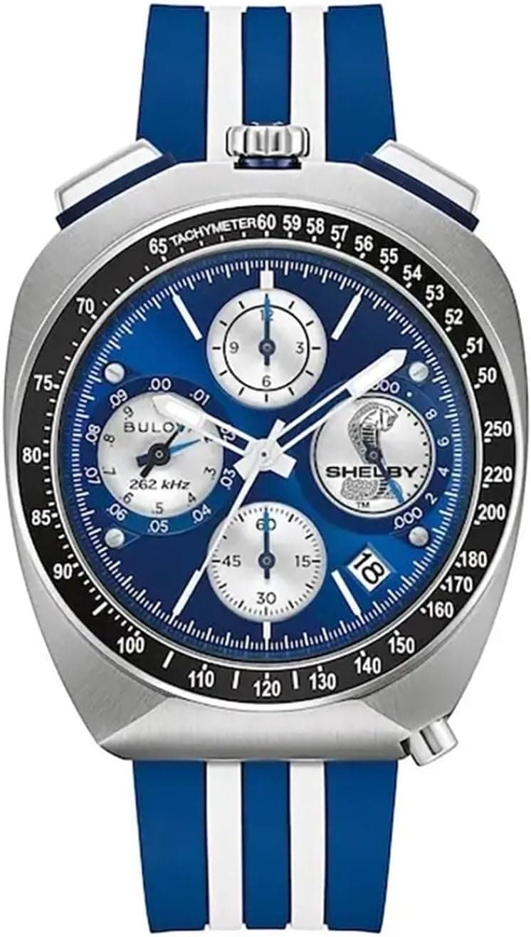 Bulova 98B452 43mm, Blue Dial Blue Rubber