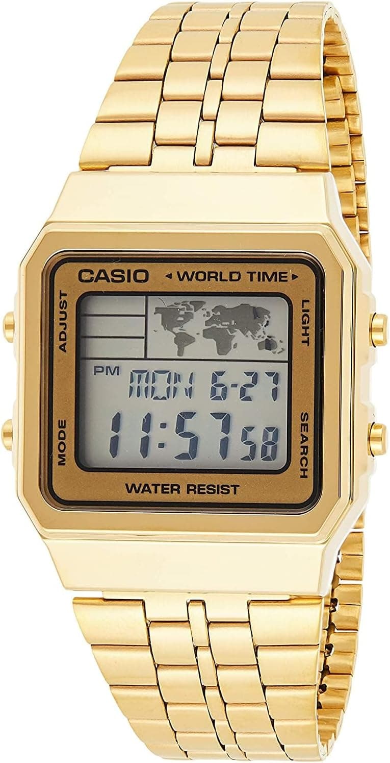 Casio Vintage 34mm, Gold Dial Gold Resin