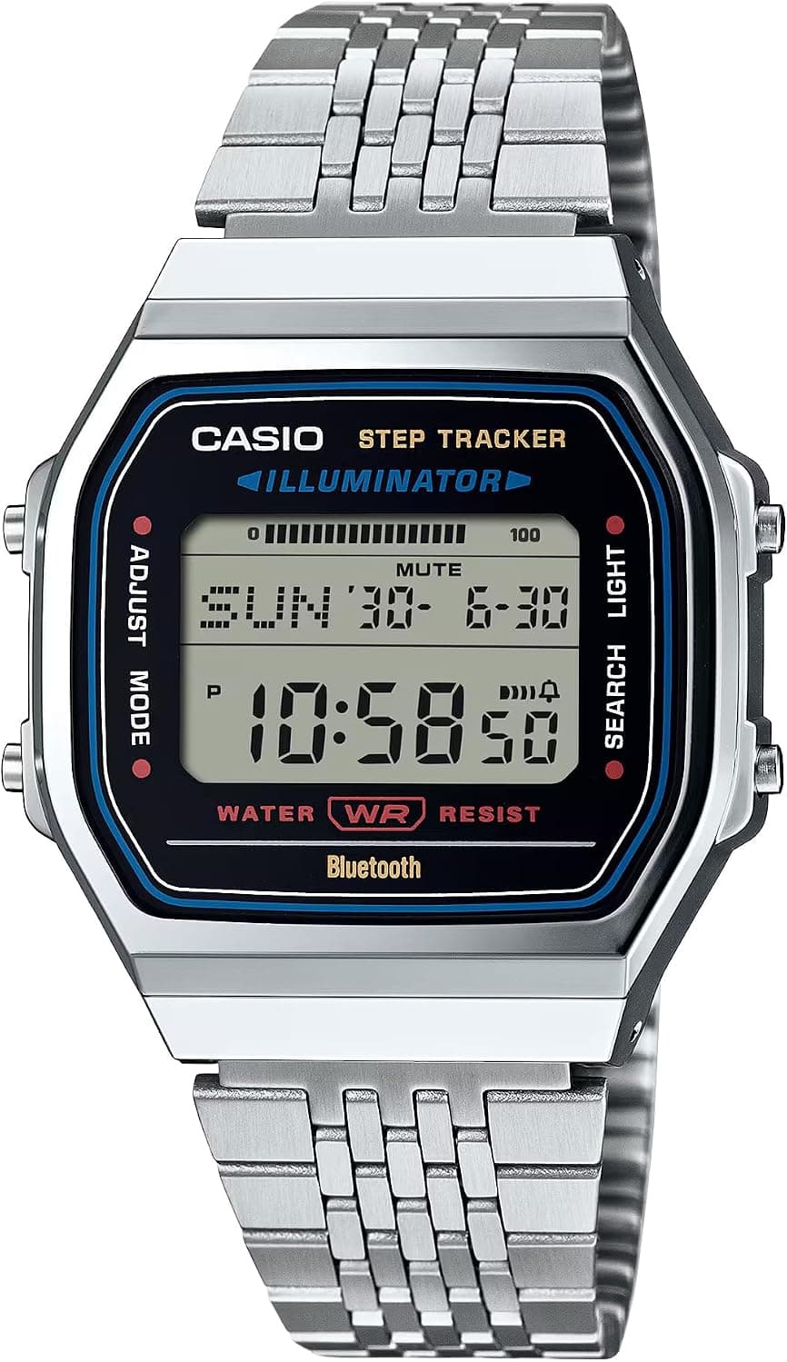Casio Vintage ABL100WE, 38mm, Gray Dial, Silver Stainless Steel Bracelet