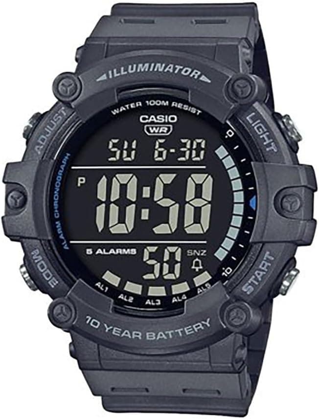 Casio Illuminator AE1500WH, 51mm, Black Dial, Black Resin Band