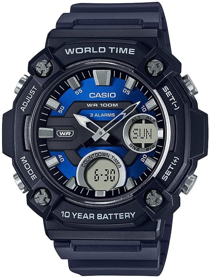Casio Series Men’s Analog-Digital 100M Water 42mm, Mavi Kadran Si
