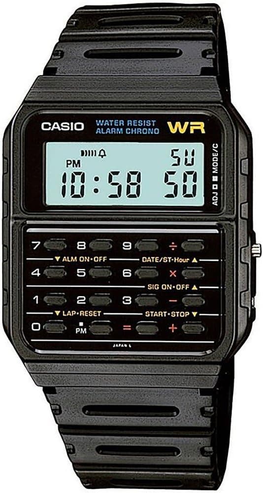 Casio 8-Digit Calculator Water Resistant 34mm, Black Dial Black R