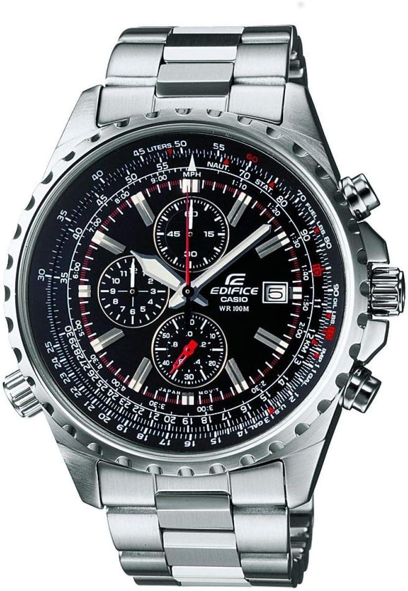 Casio Edifice EF-527D-1AVEF, 47mm, Black Dial, Silver Stainless Steel Bracelet