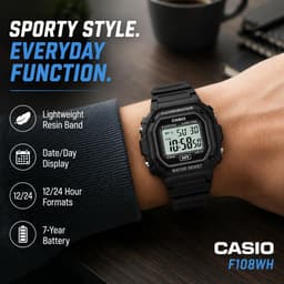 Casio F-108WH-1ACF 42.4mm Unisex Uhr, Detailansicht 4