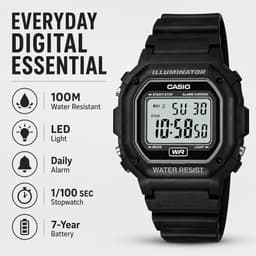 Casio F-108WH-1ACF 42.4mm Unisex Uhr, Detailansicht 2