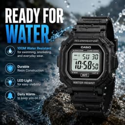 Casio F-108WH-1ACF 42.4mm Unisex Uhr, Detailansicht 5