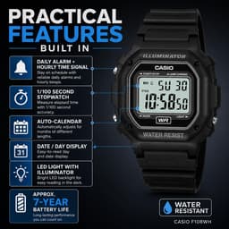 Casio F-108WH-1ACF 42.4mm Unisex Uhr, Detailansicht 3
