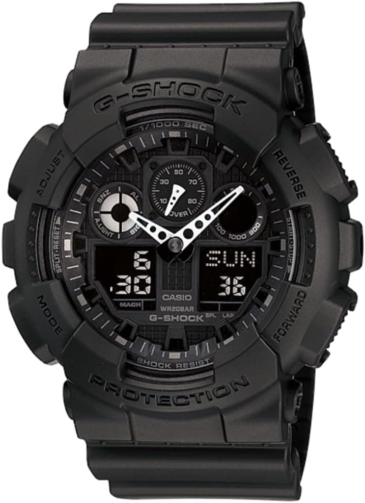 Casio G-Shock GA1001A1DRG270, 51 mm, schwarzes Zifferblatt, schwarzes Kunststoffarmband
