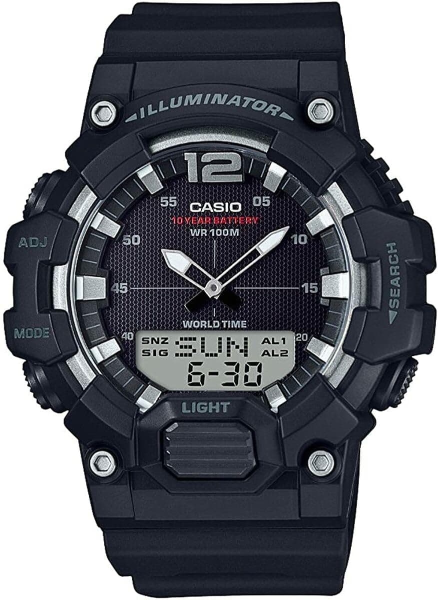 Casio 10 Year Battery 46mm, Black Dial Black Resin