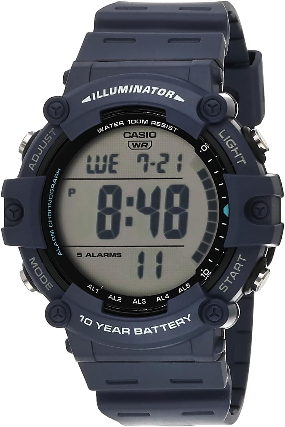 Casio Illuminator AE1500WH-2AV, 51mm, Transparent Dial, Blue Resin Band