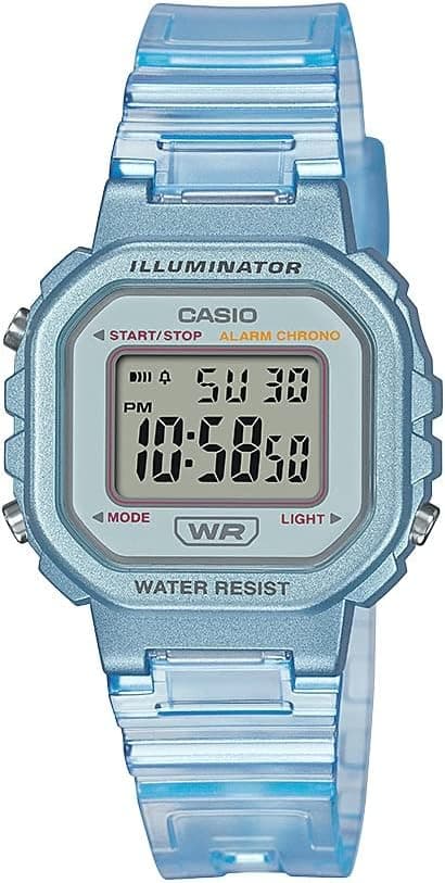 Casio Illuminator Alarm Chronograph Clear Blue 30mm, Blue Dial Bl