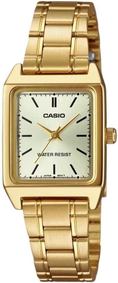 Casio LTP+ .9E 22mm, Gold Dial Gold Steel bracelet