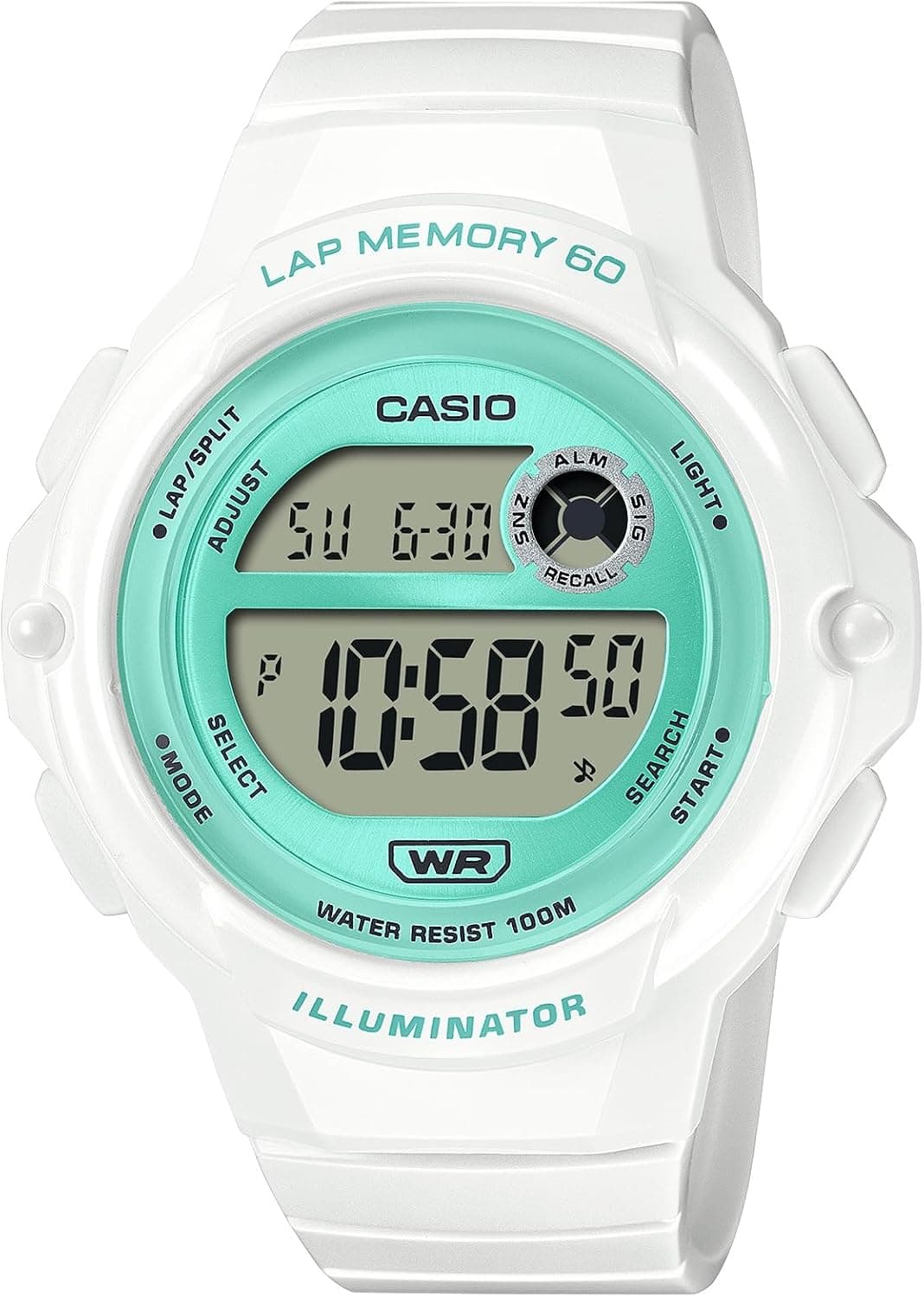 Casio LWS-1200H Series 40mm, Clear Dial White Resin