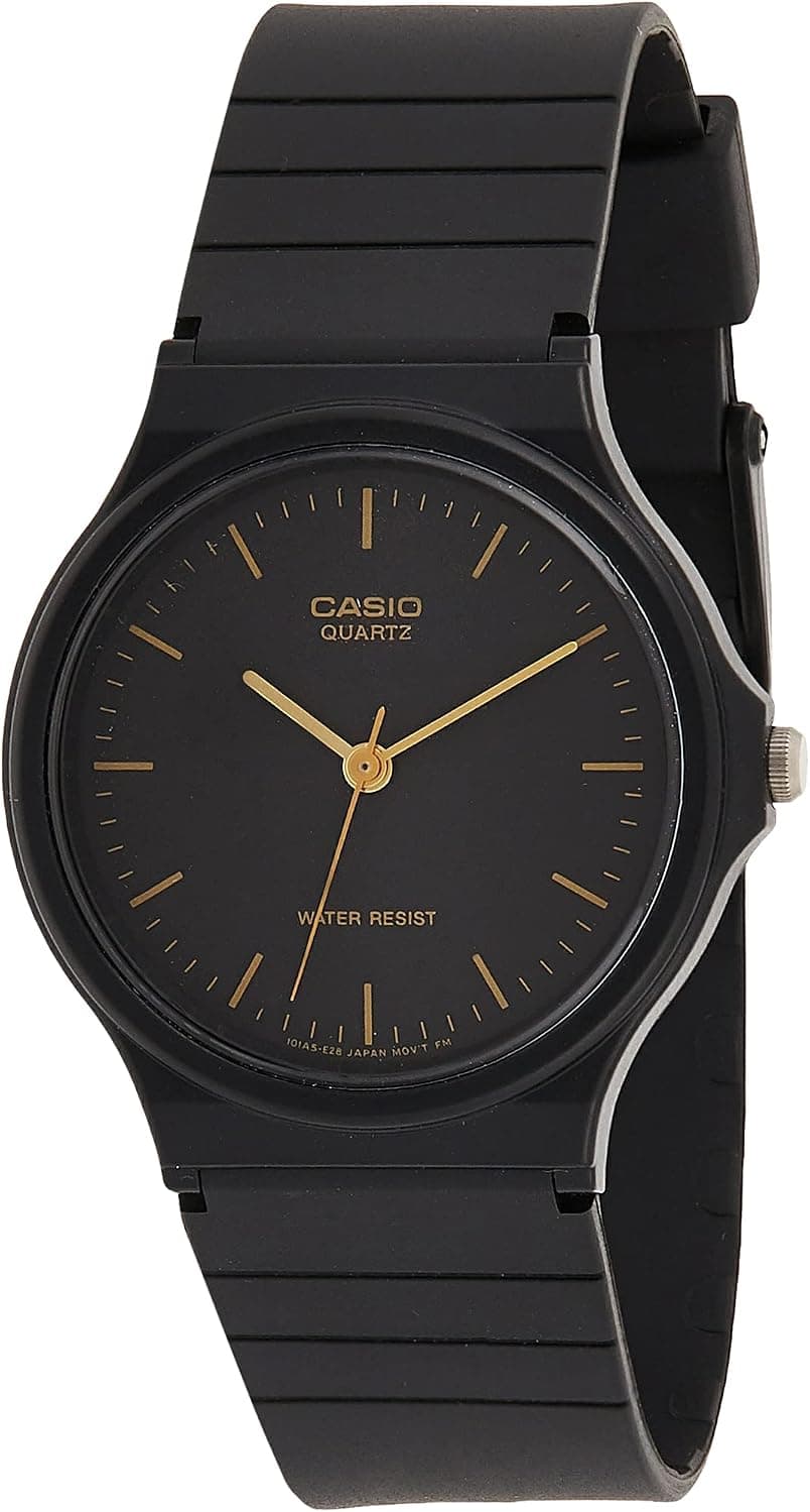Casio MQ-24-1ELDF, 38 mm, schwarzes Zifferblatt, schwarzes Kunststoffarmband