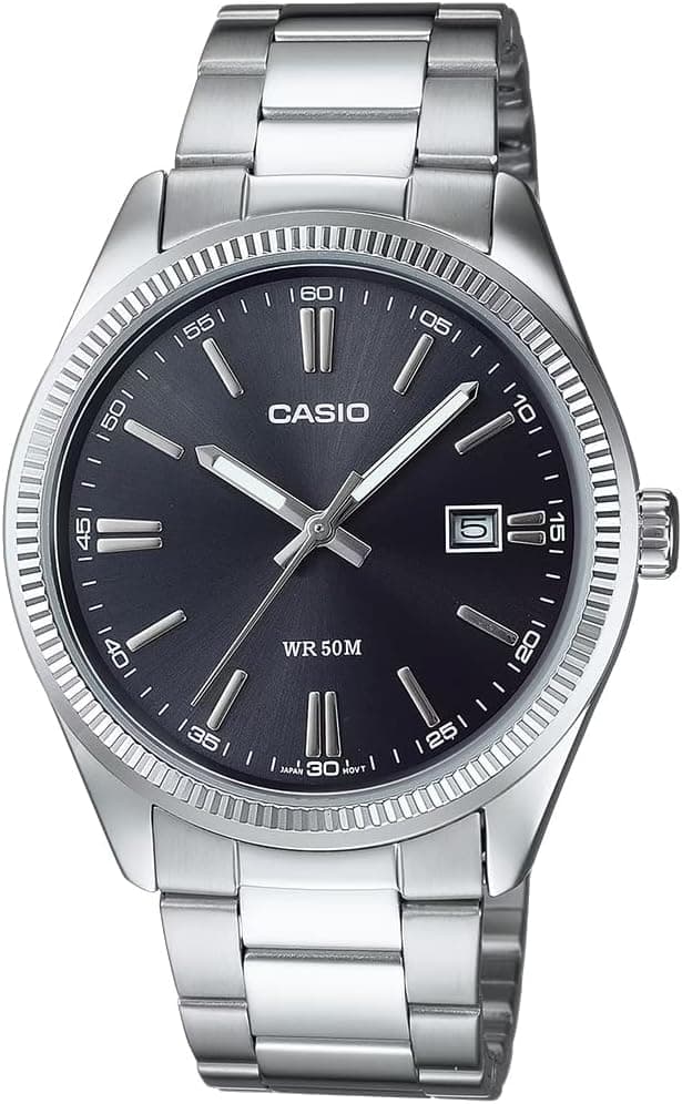 Casio Collection 38mm, Siyah Kadran Gümüş Paslanmaz çelik
