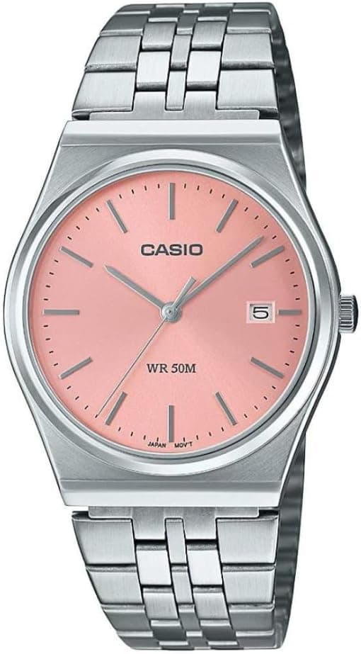 Casio Vintage 35mm, Pink Dial Silver Stainless steel
