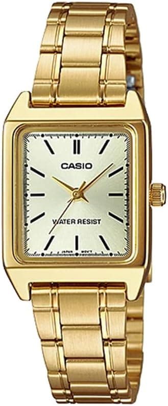 Casio Standard LTP-V007G-9ET, 22mm, Gold Dial, Gold Stainless Steel Bracelet