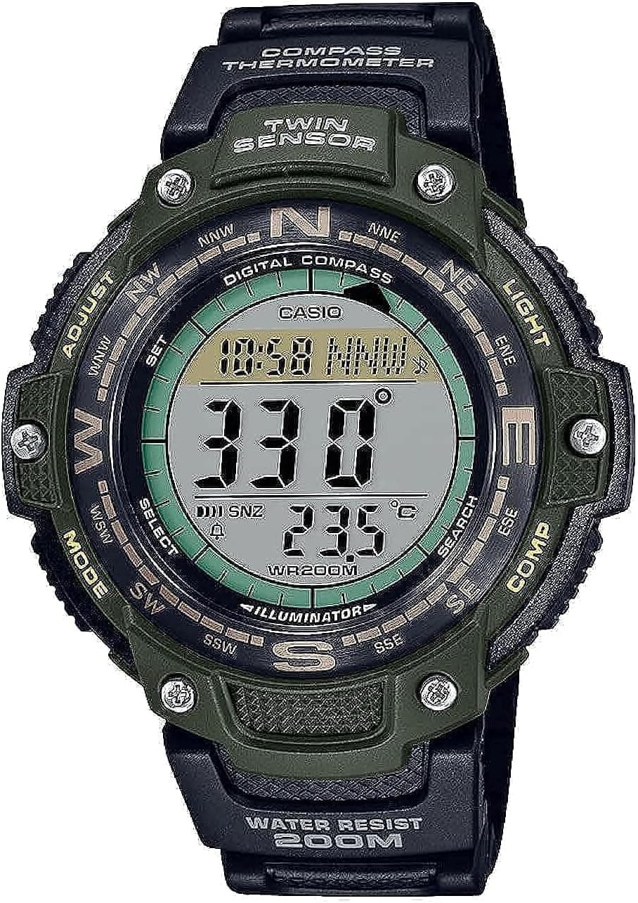 Casio Series Digital ve Compass 200M WR 100 42mm, Yeşil Kadran Si